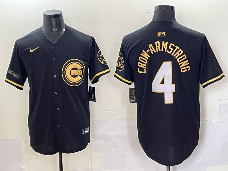 Men Chicago Cubs 4 Crow Armstrong black Nike MLB 2025 Jersey 21
